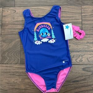 NWT Destira gymnastics leotard with Scrunchie Child L